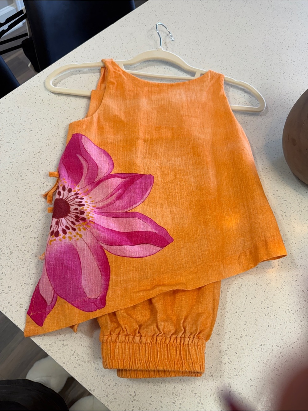 Zara Orange and Pink Floral Kids Matching Set
